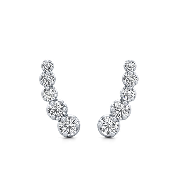 Radiant Solitaire Cuff Diamond Earrings