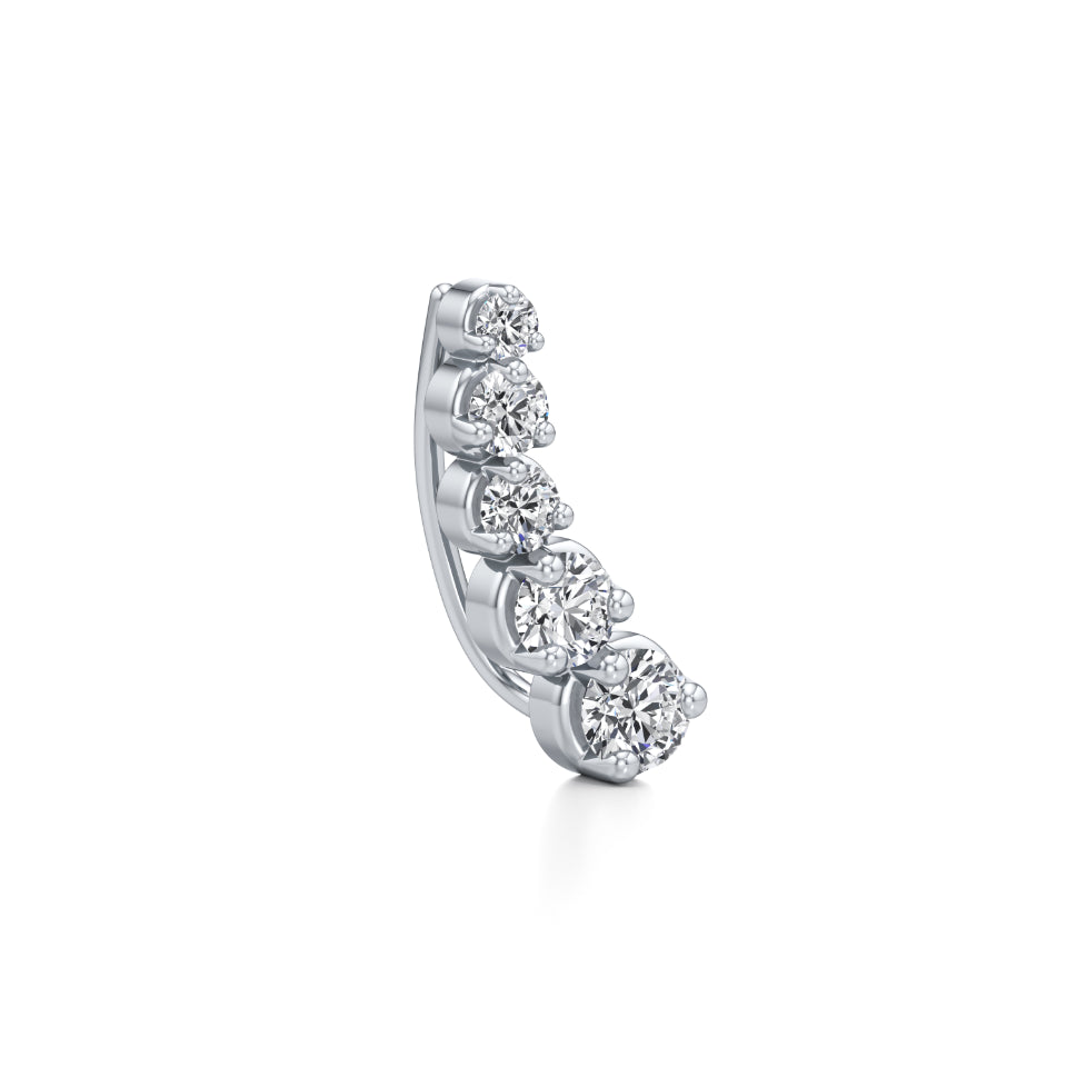 Radiant Solitaire Cuff Diamond Earrings