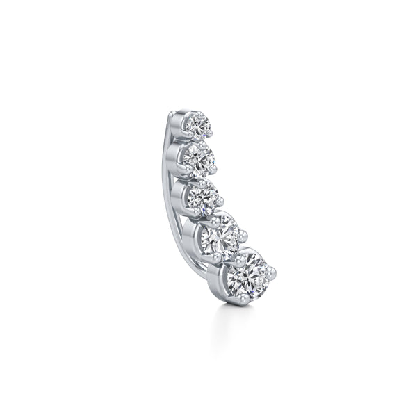 Radiant Solitaire Cuff Diamond Earrings