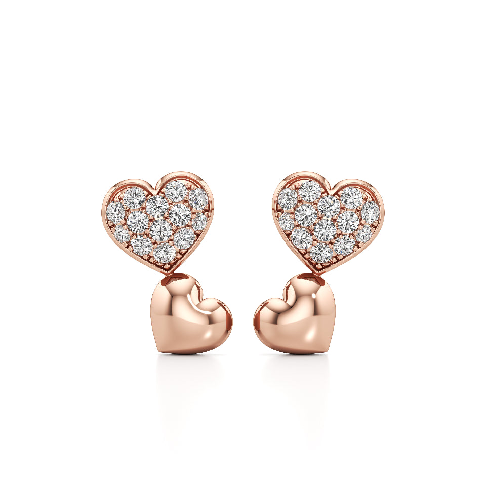 Heartbeat Stud Diamond Earrings