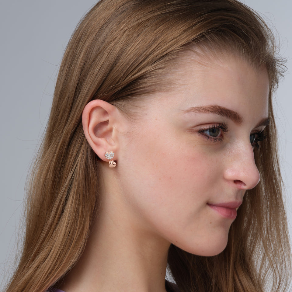 Heartbeat Stud Diamond Earrings