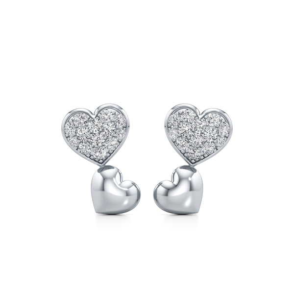 Heartbeat Stud Diamond Earrings