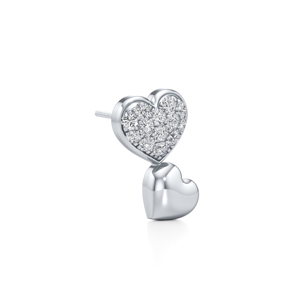 Heartbeat Stud Diamond Earrings