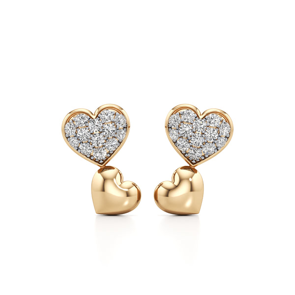 Heartbeat Stud Diamond Earrings