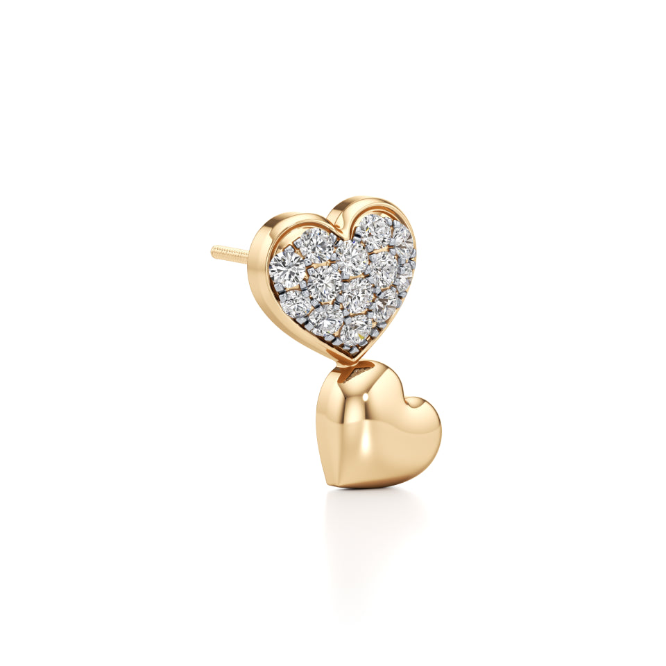 Heartbeat Stud Diamond Earrings