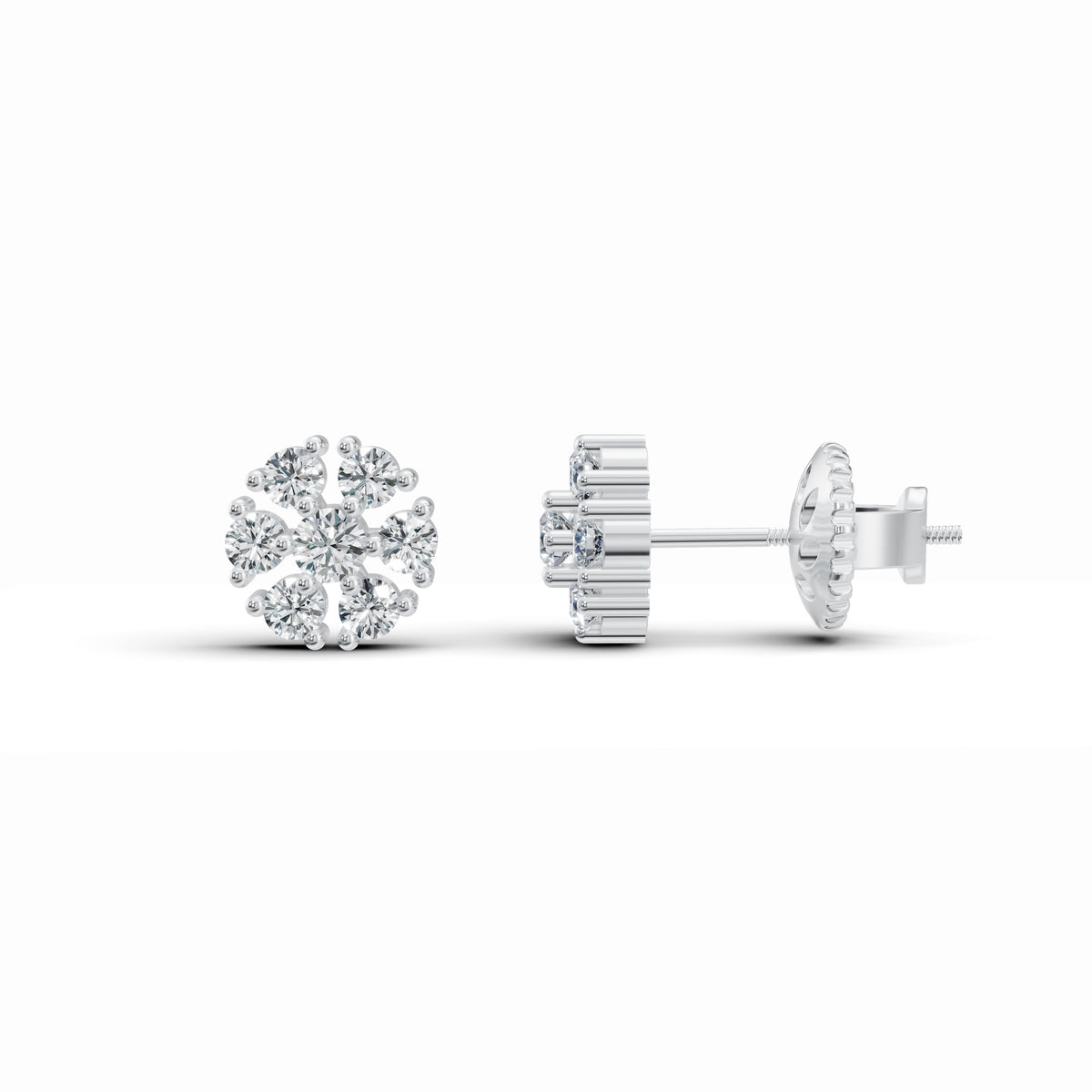 Blossomy Diamond Stud Earrings