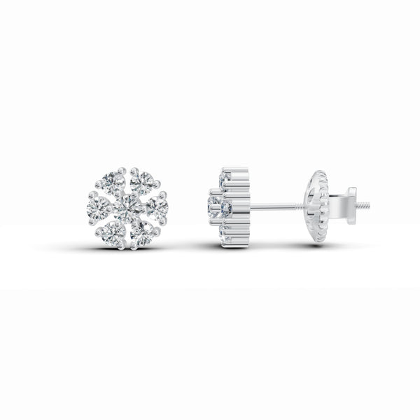 Blossomy Diamond Stud Earrings