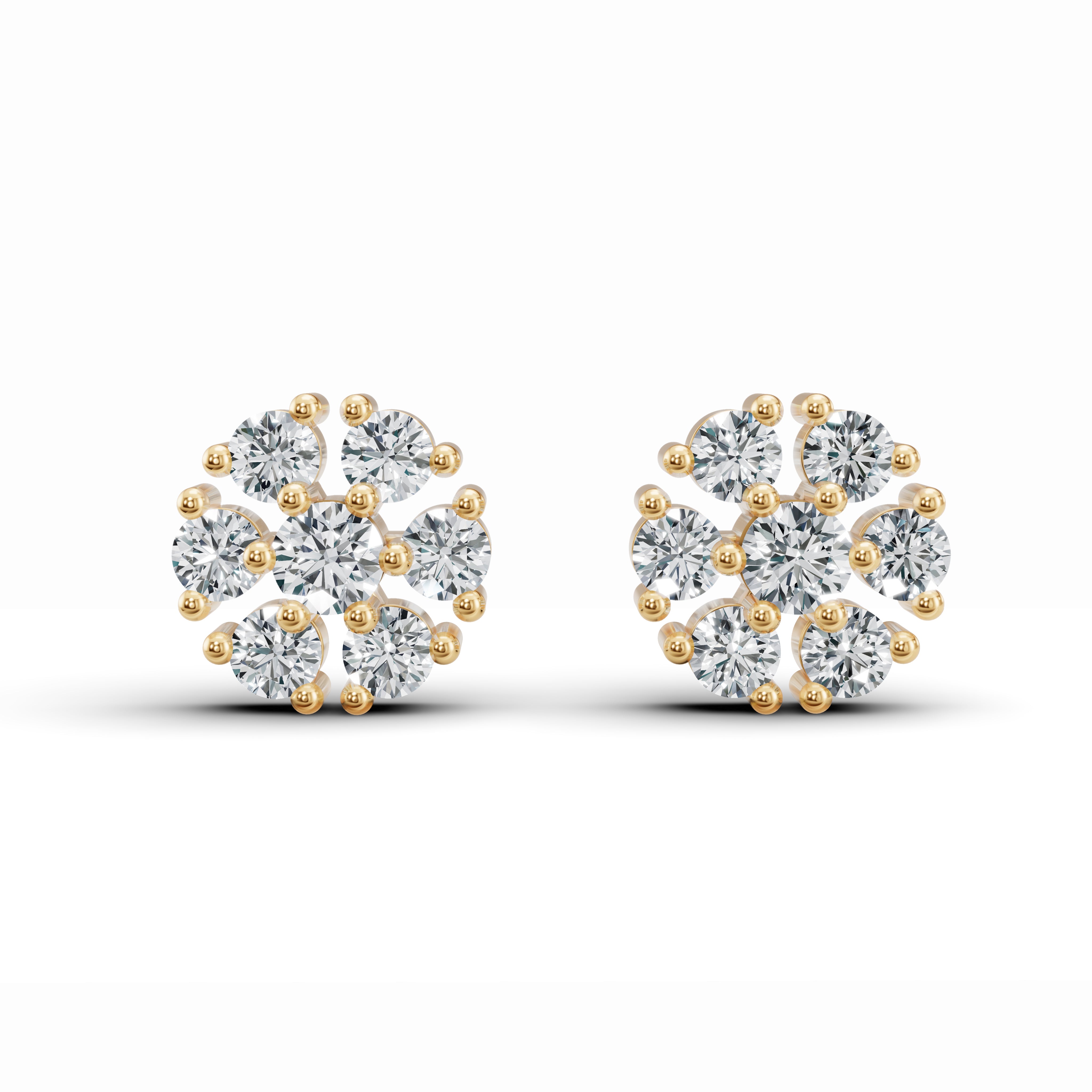 Blossomy Diamond Stud Earrings