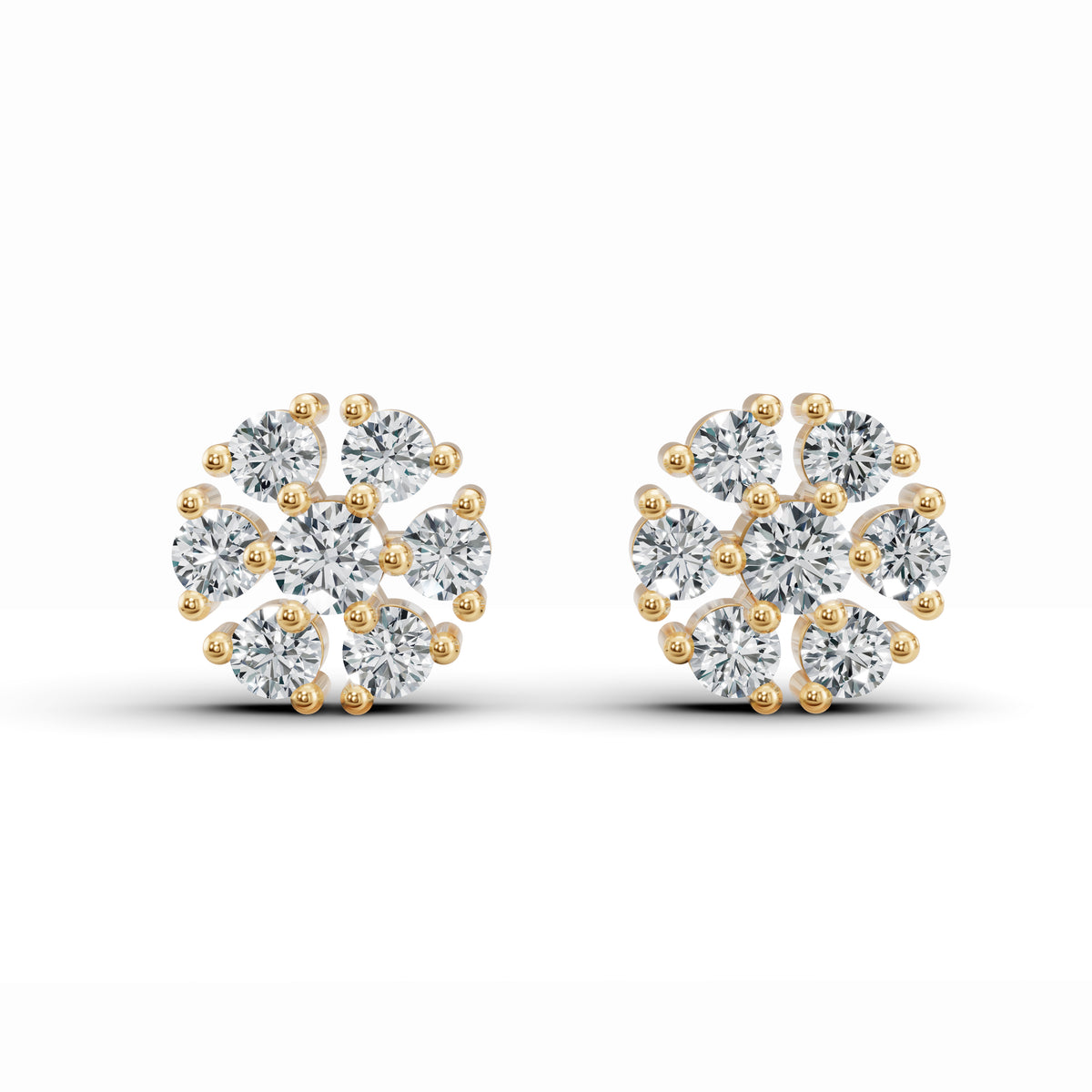 Blossomy Diamond Stud Earrings