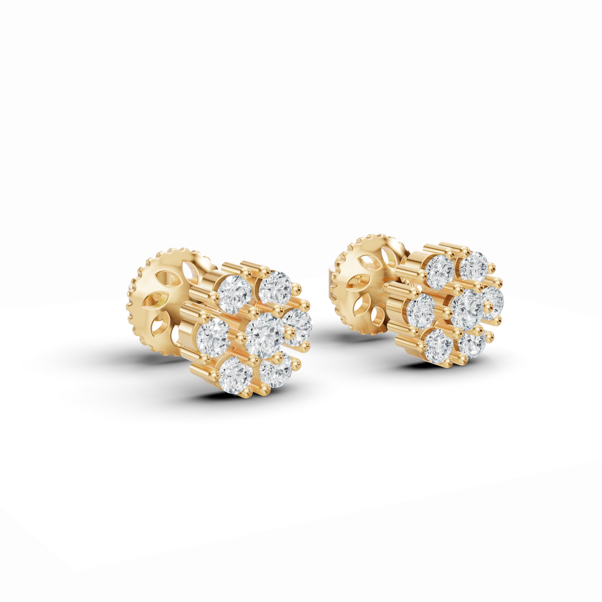 Blossomy Diamond Stud Earrings