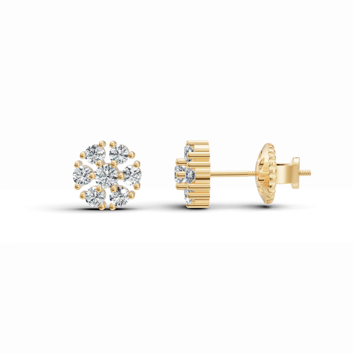 Blossomy Diamond Stud Earrings