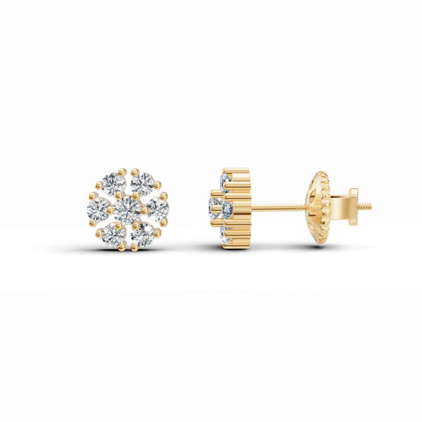 Blossomy Diamond Stud Earrings