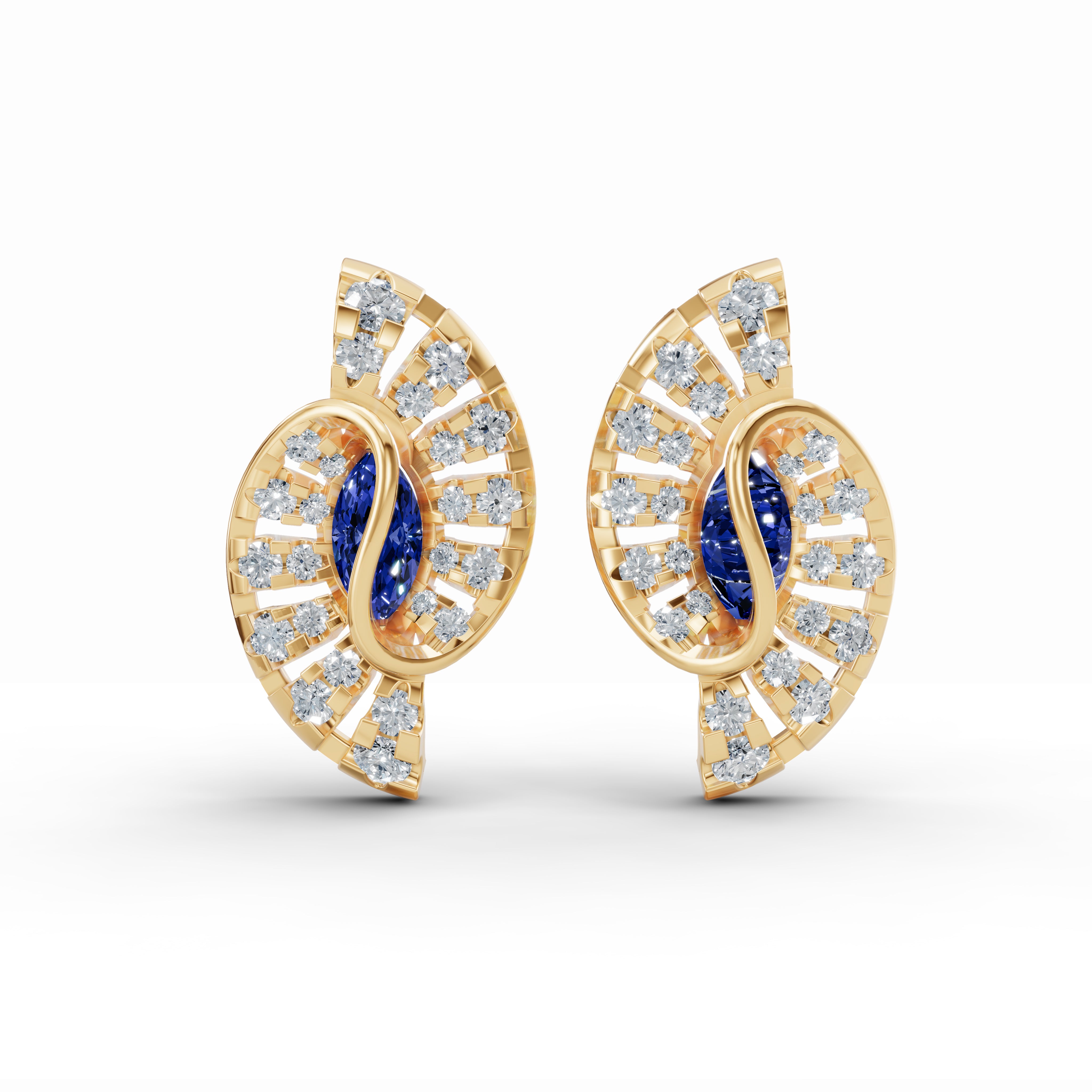 Winged Grace Diamond Stud Earrings