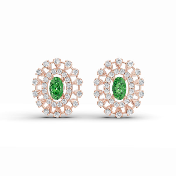 Precious Halo Oval Diamond Studs