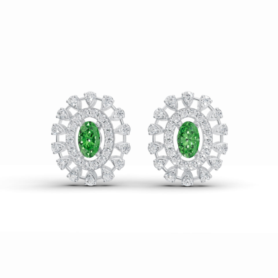 Precious Halo Oval Diamond Studs