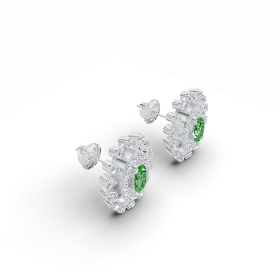 Precious Halo Oval Diamond Studs