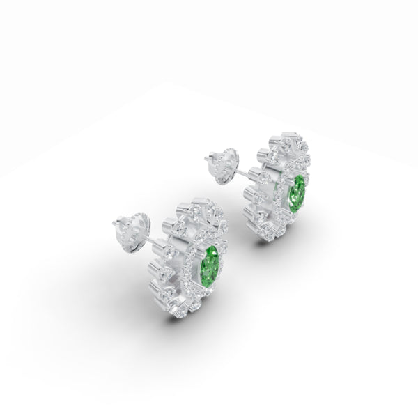 Precious Halo Oval Diamond Studs