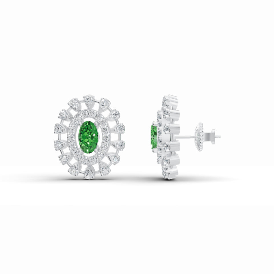 Precious Halo Oval Diamond Studs