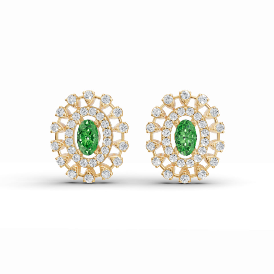 Precious Halo Oval Diamond Studs