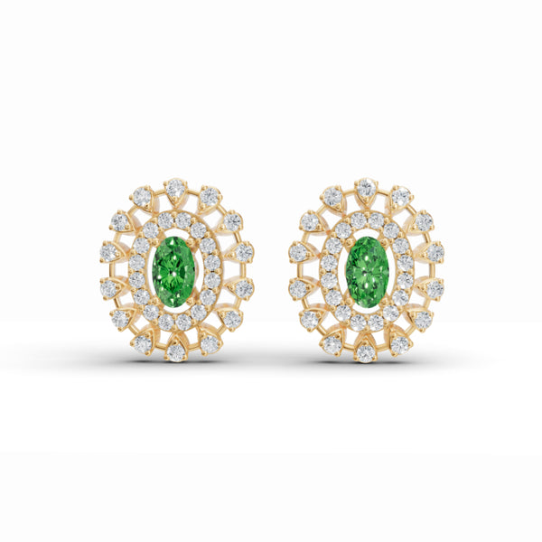 Precious Halo Oval Diamond Studs