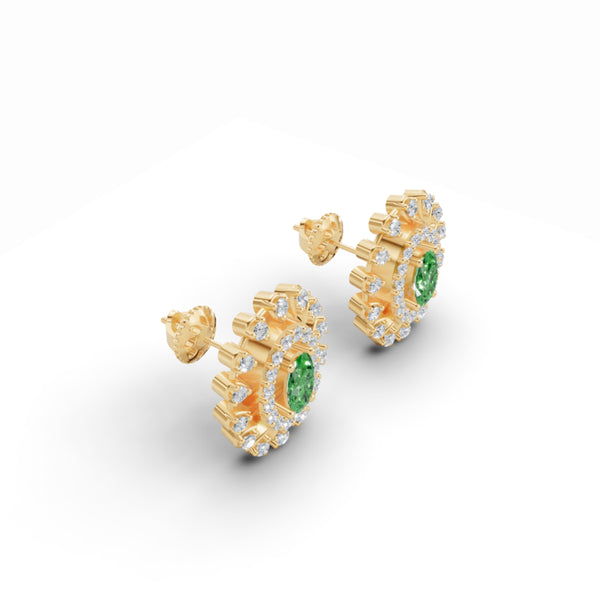 Precious Halo Oval Diamond Studs