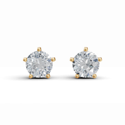 3 CT Solitaire Diamond Stud Earrings