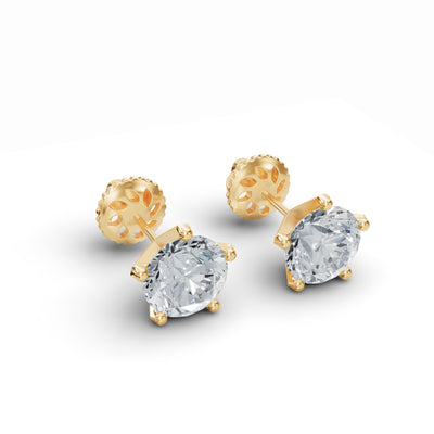 3 CT Solitaire Diamond Stud Earrings