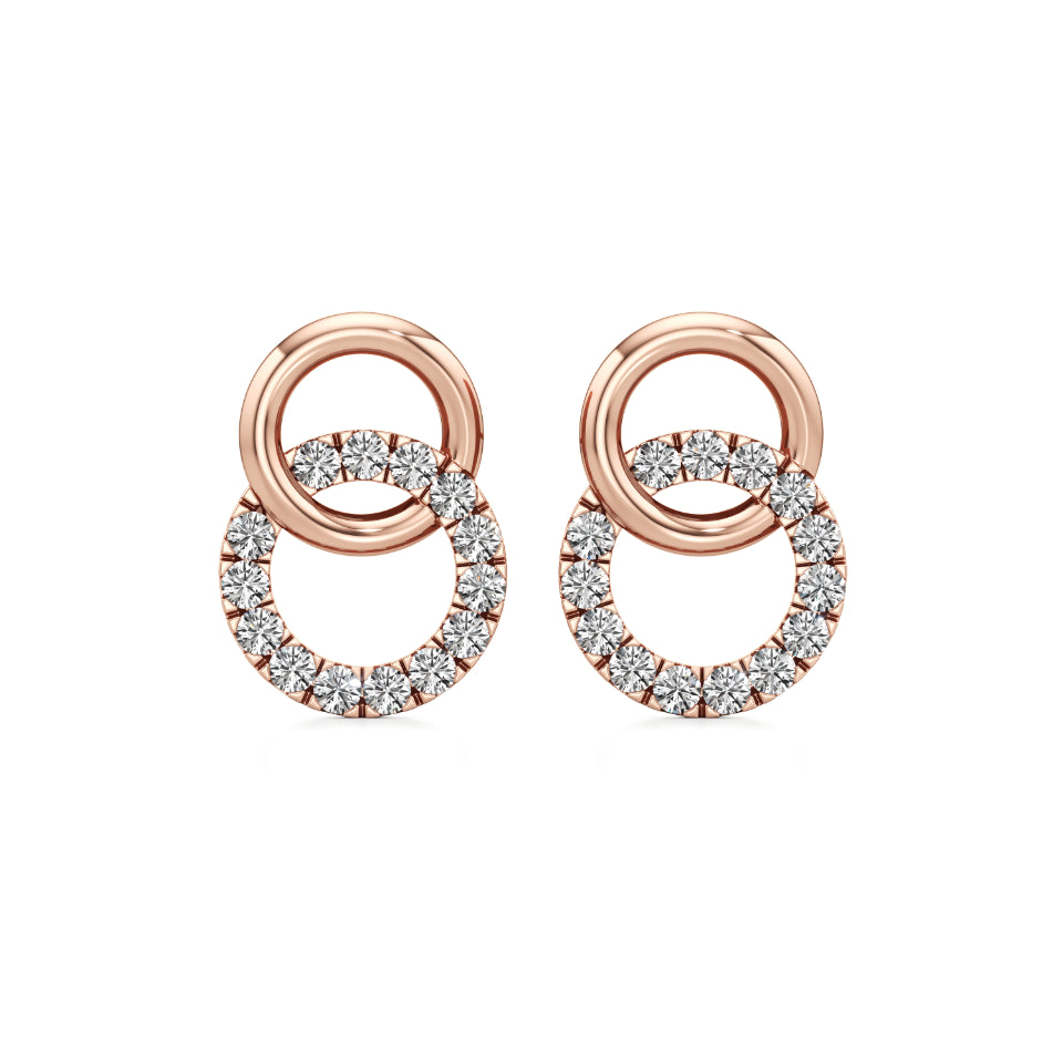 Interlinked Life Circle Diamond Earrings