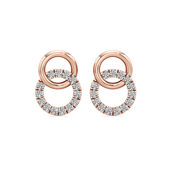 Interlinked Life Circle Diamond Earrings