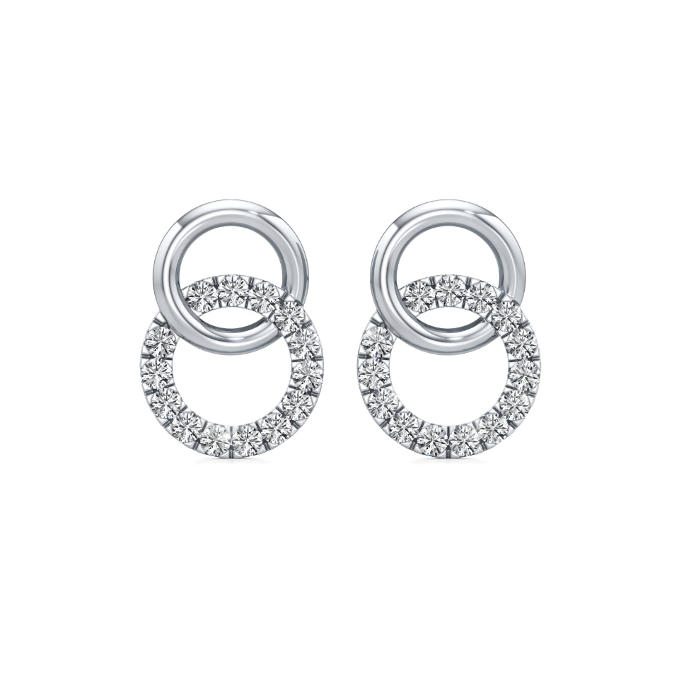 Interlinked Life Circle Diamond Earrings