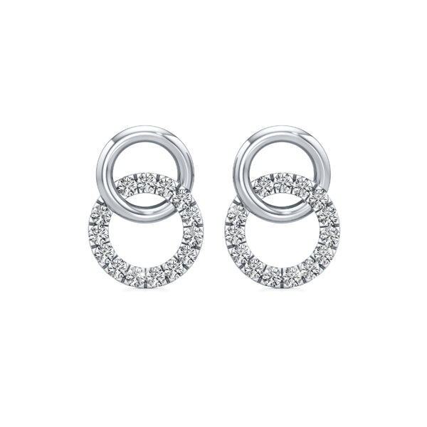 Interlinked Life Circle Diamond Earrings