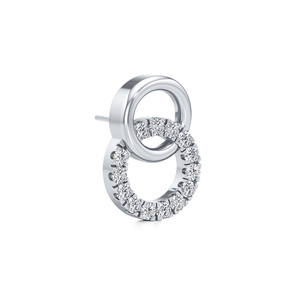 Interlinked Life Circle Diamond Earrings
