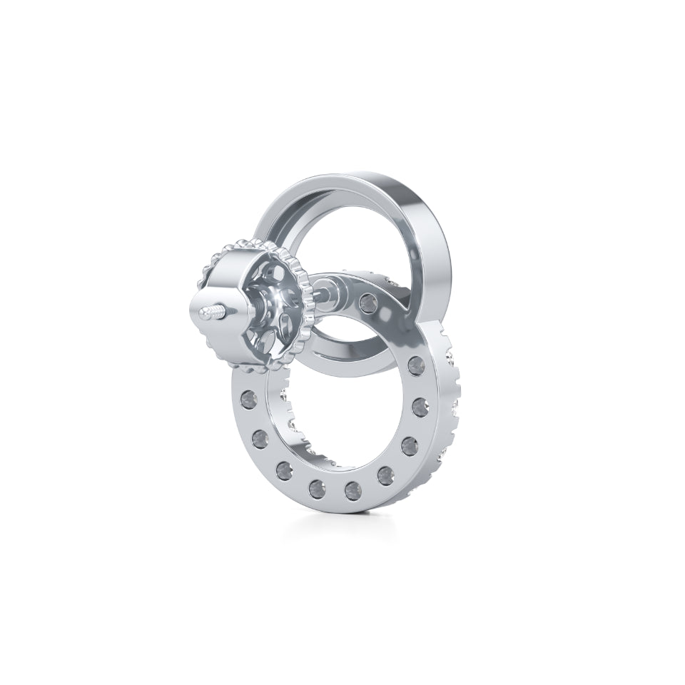 Interlinked Life Circle Diamond Earrings