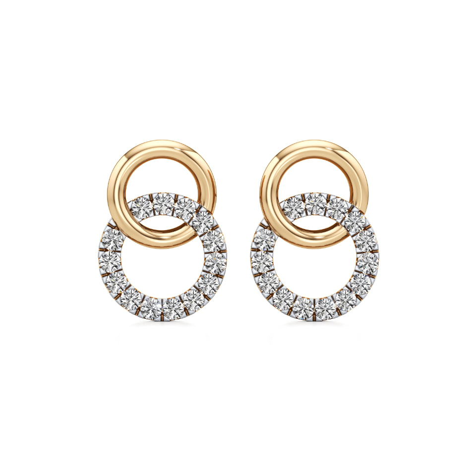 Interlinked Life Circle Diamond Earrings