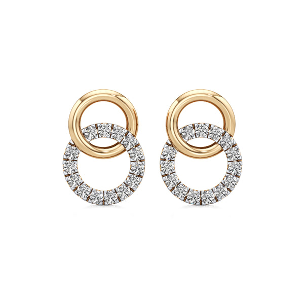 Interlinked Life Circle Diamond Earrings