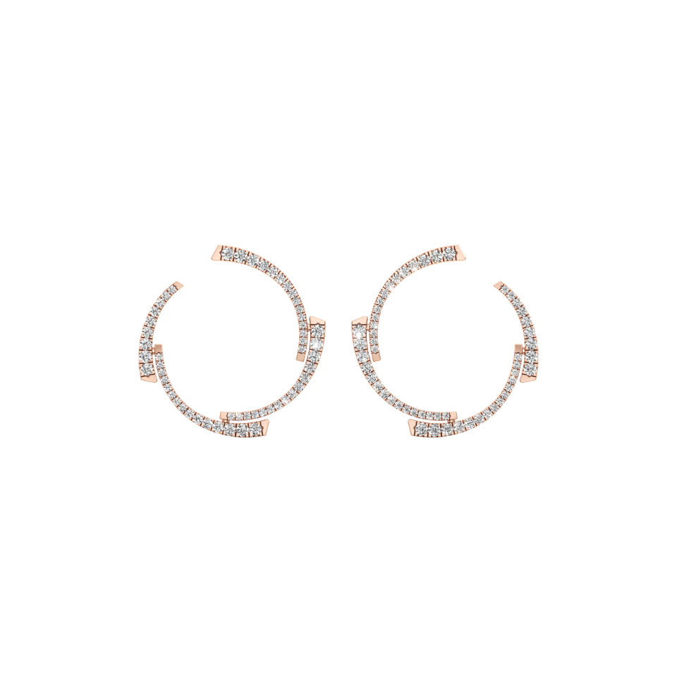 Minimal Open Round Diamond Earrings