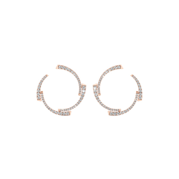 Minimal Open Round Diamond Earrings