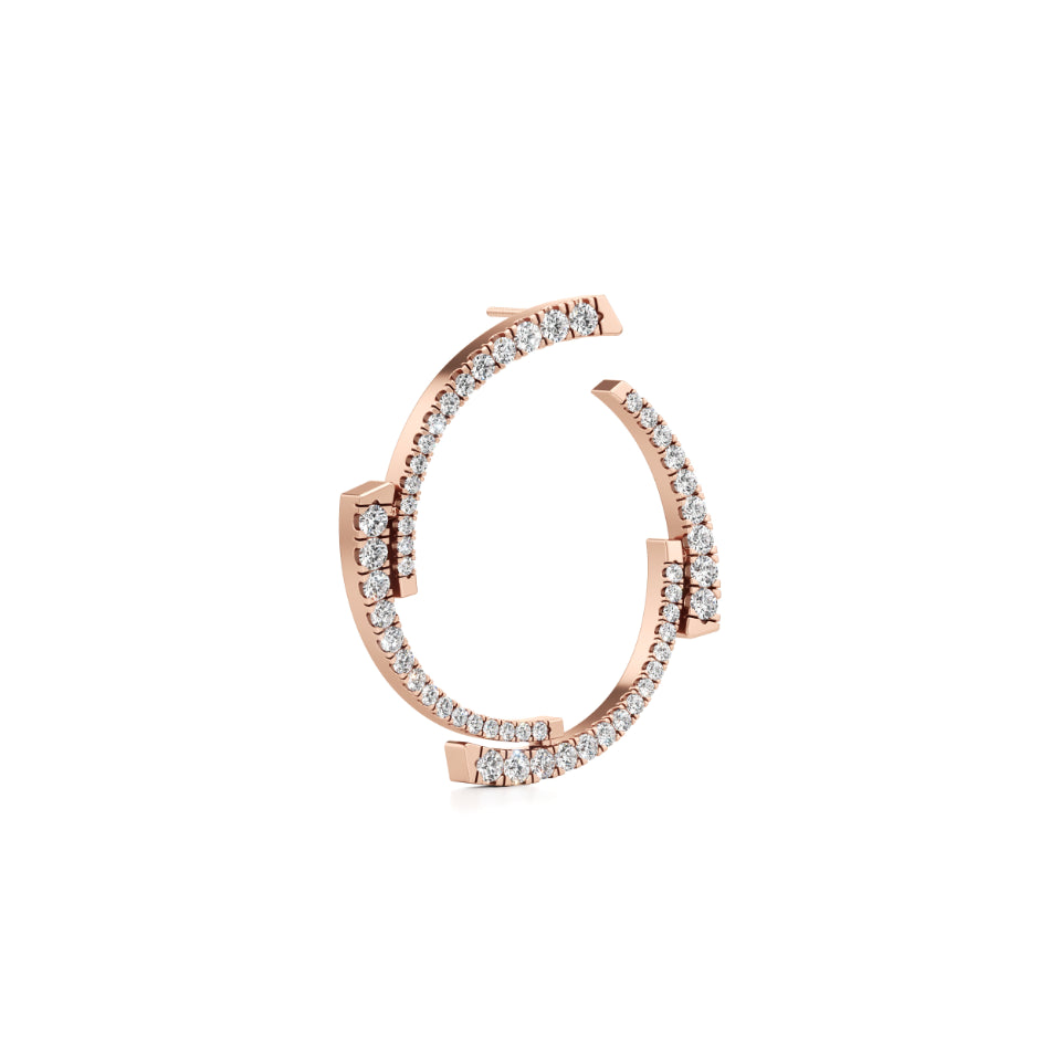 Minimal Open Round Diamond Earrings