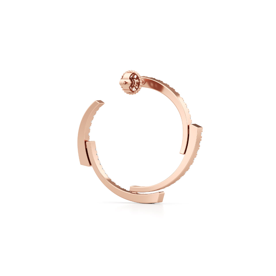 Minimal Open Round Diamond Earrings