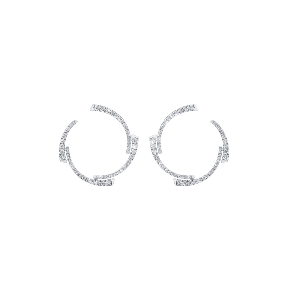 Minimal Open Round Diamond Earrings