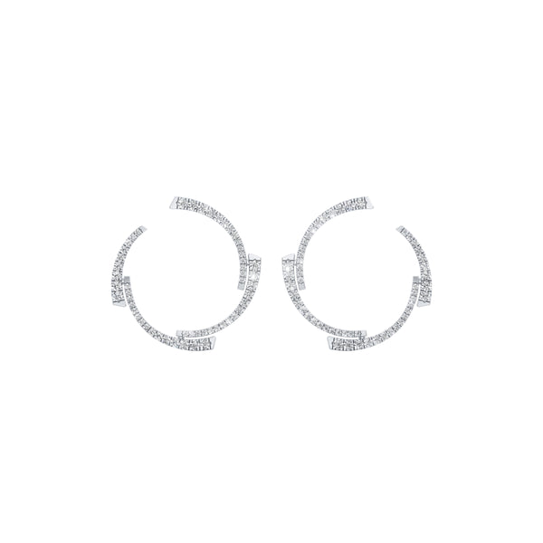Minimal Open Round Diamond Earrings