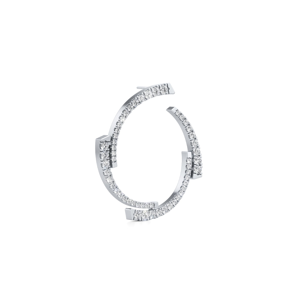 Minimal Open Round Diamond Earrings