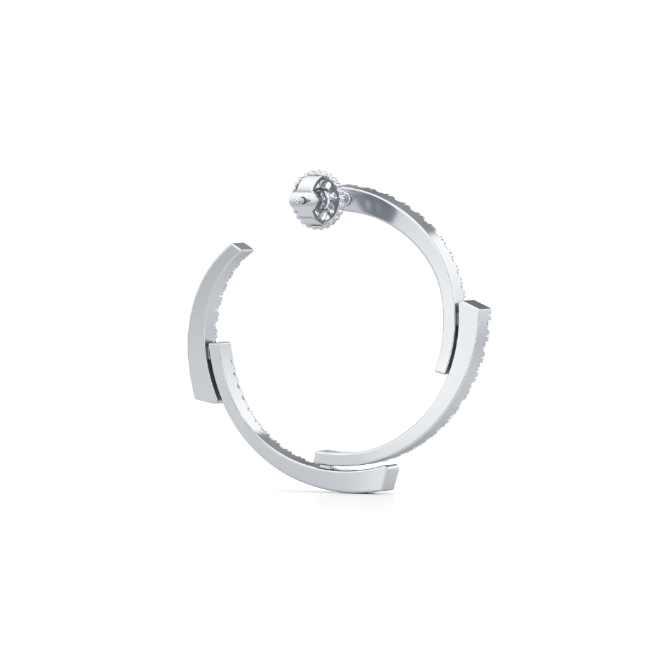 Minimal Open Round Diamond Earrings