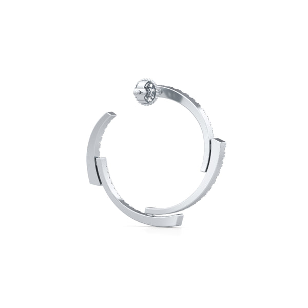 Minimal Open Round Diamond Earrings