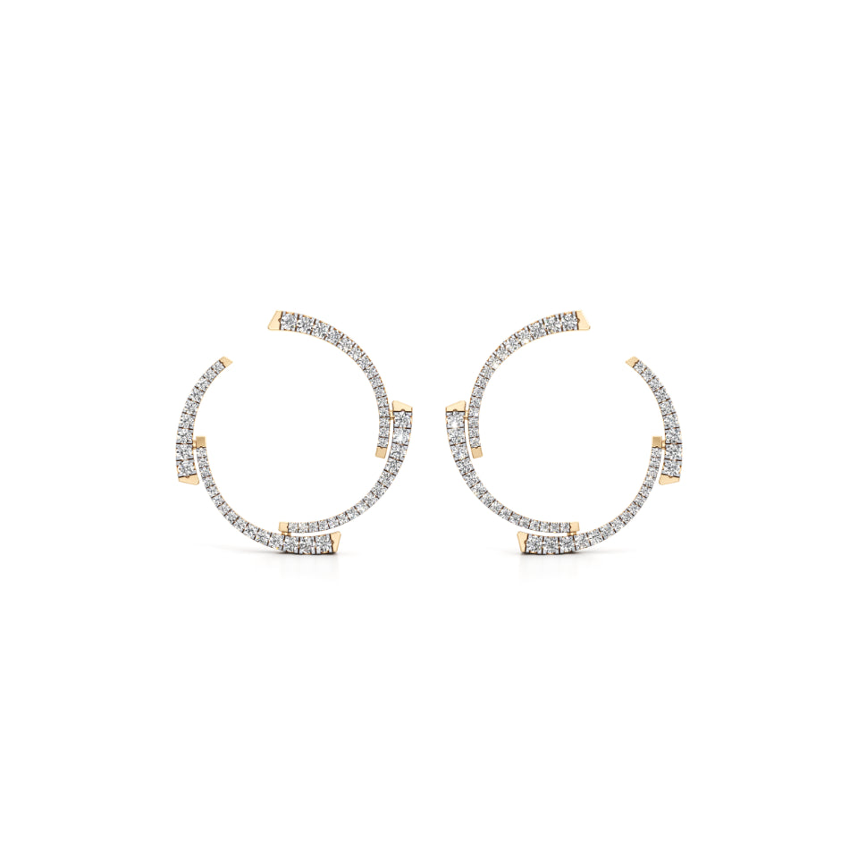 Minimal Open Round Diamond Earrings