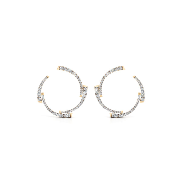 Minimal Open Round Diamond Earrings
