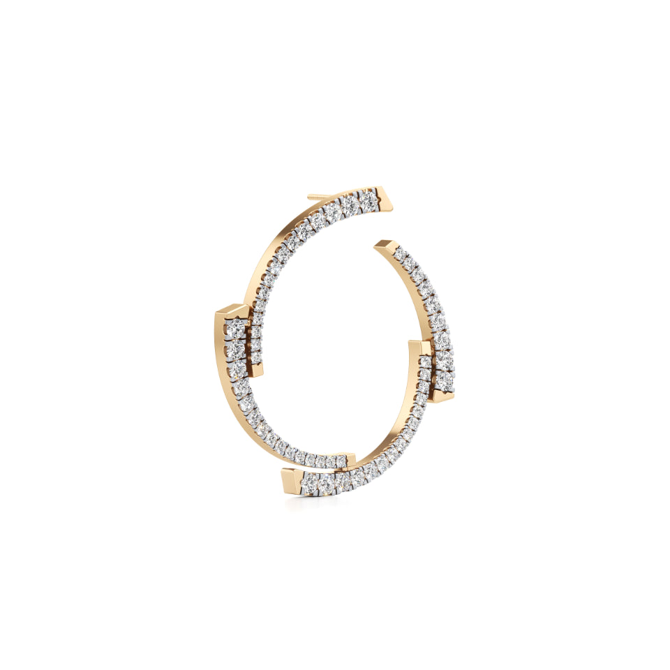 Minimal Open Round Diamond Earrings