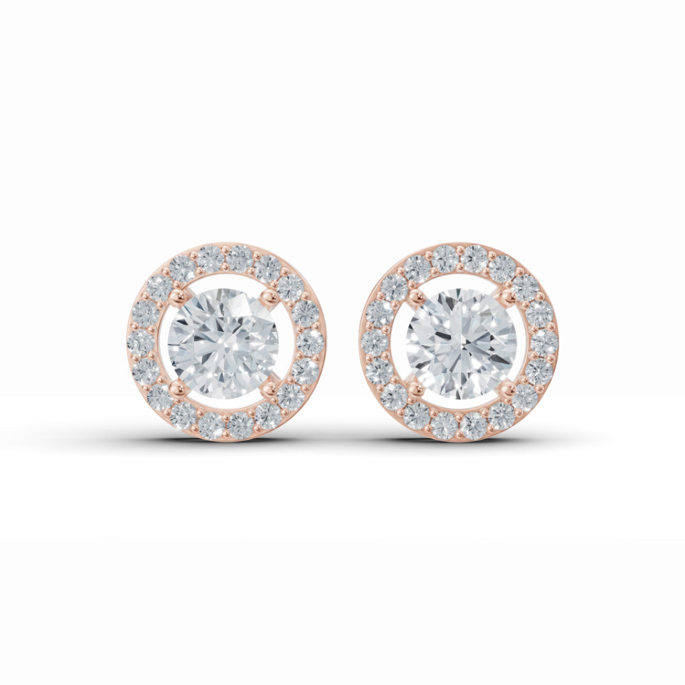 Sparkly Solitaire Diamond Stud Earrings