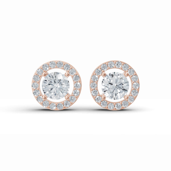 Sparkly Solitaire Diamond Stud Earrings