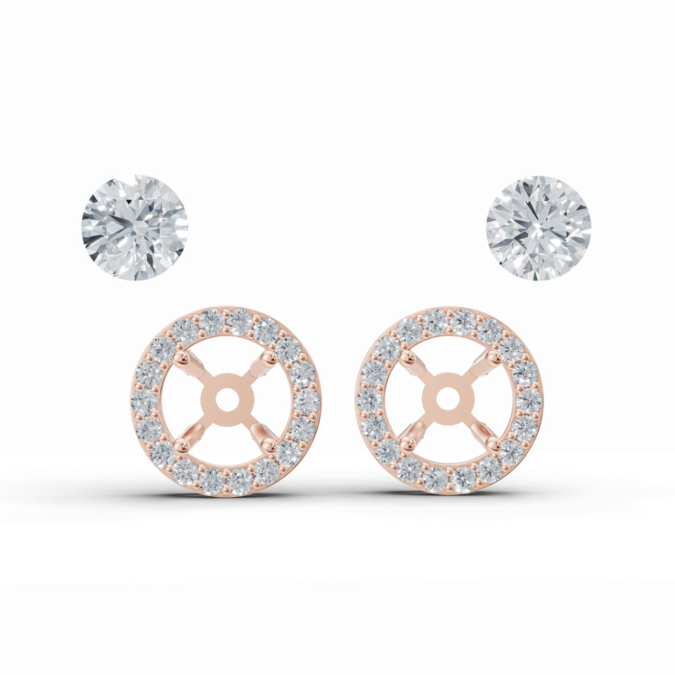 Sparkly Solitaire Diamond Stud Earrings
